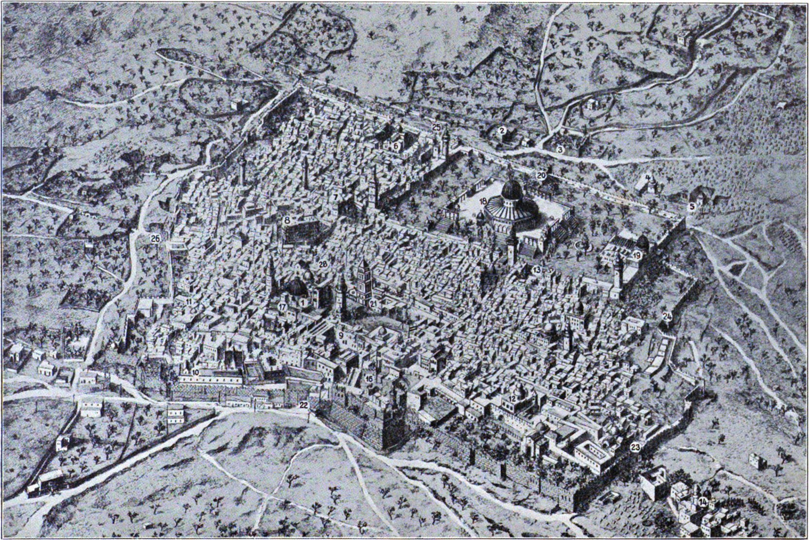 Jerusalem aus der Vogelschau
